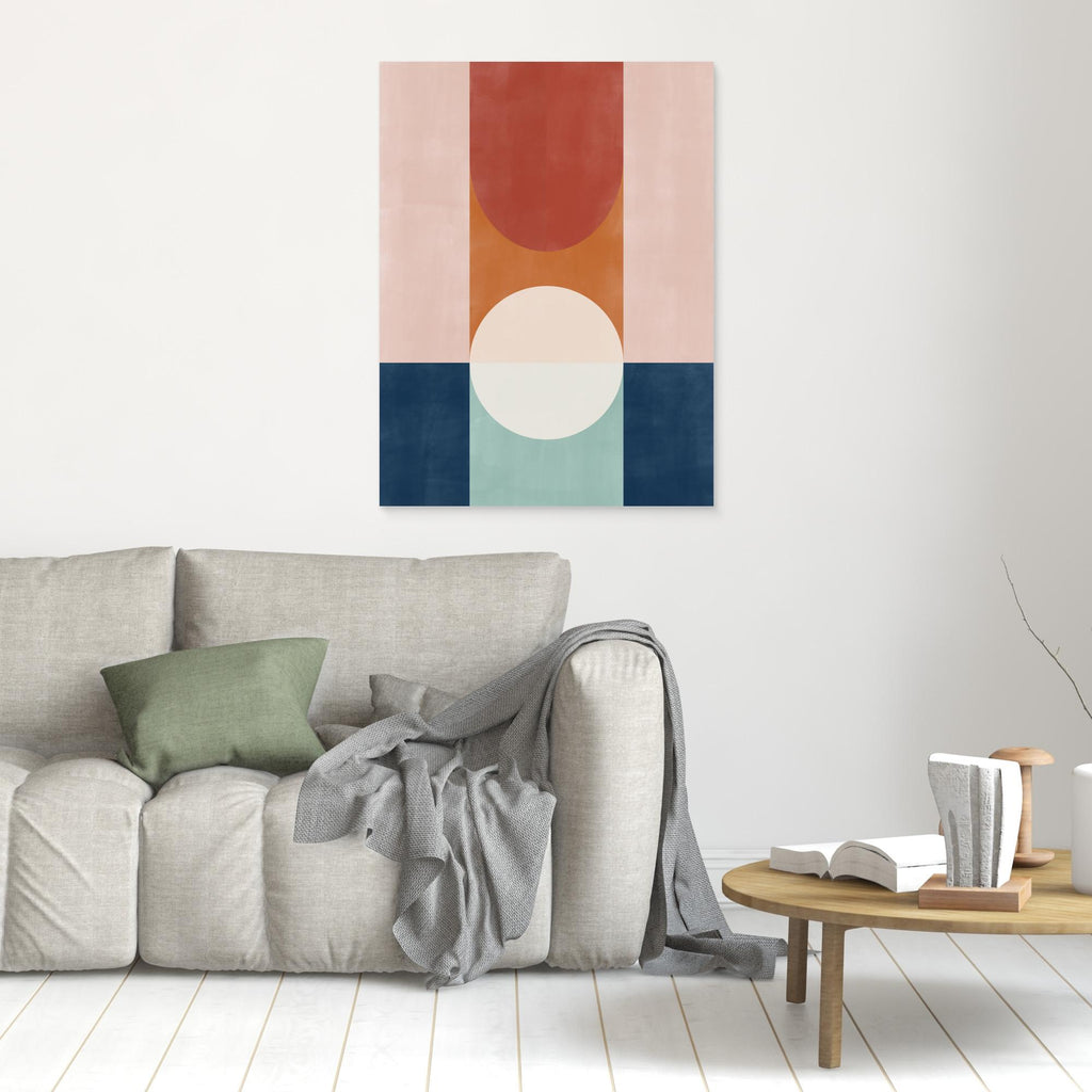 Modern Abstract Geometric Canvas – Hallway Wall Art - Framed Pop Art