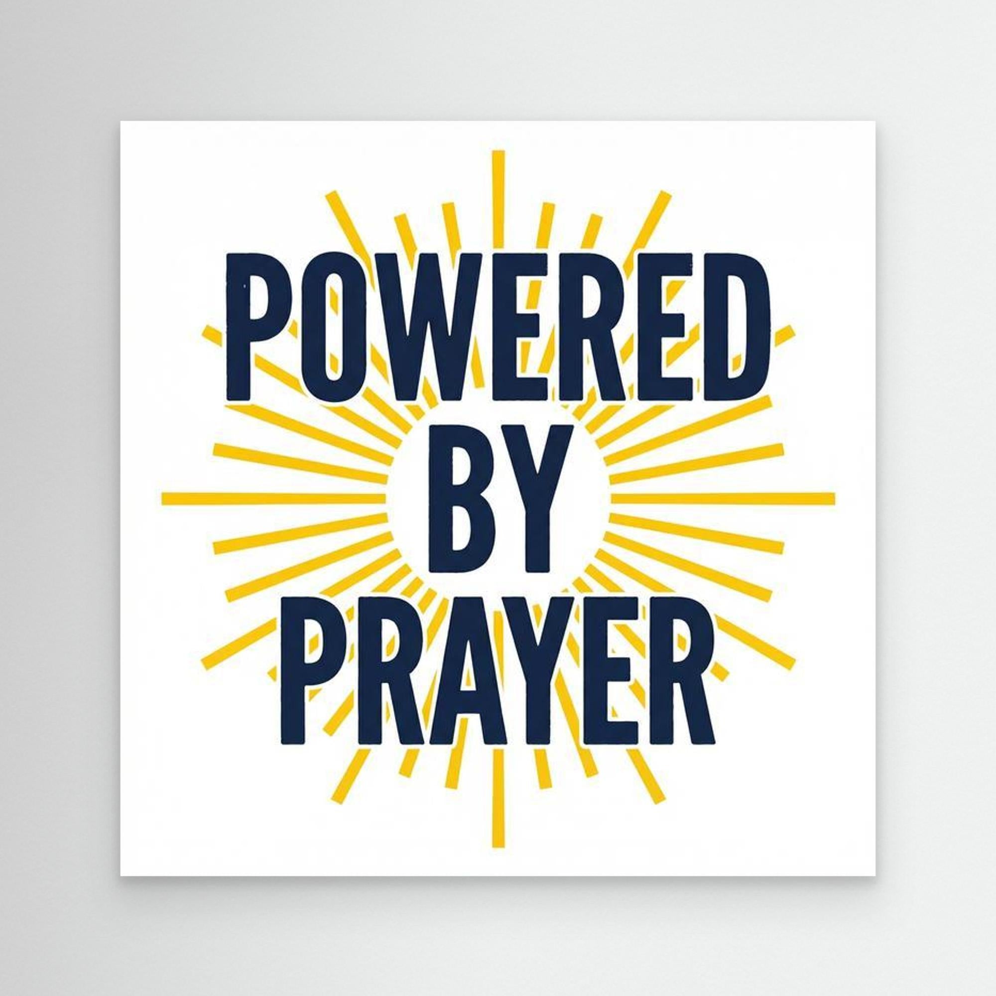 Powered by Prayer Christian Wall Art | Framed Canvas Print