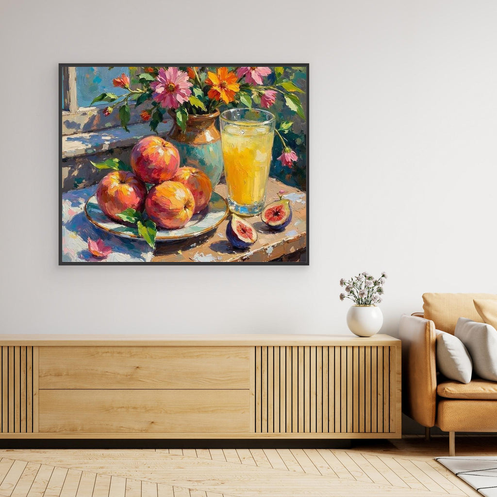 Sunny Kitchen & Hallway Wall Art | Vibrant Fruit Still Life - Framed Pop Art