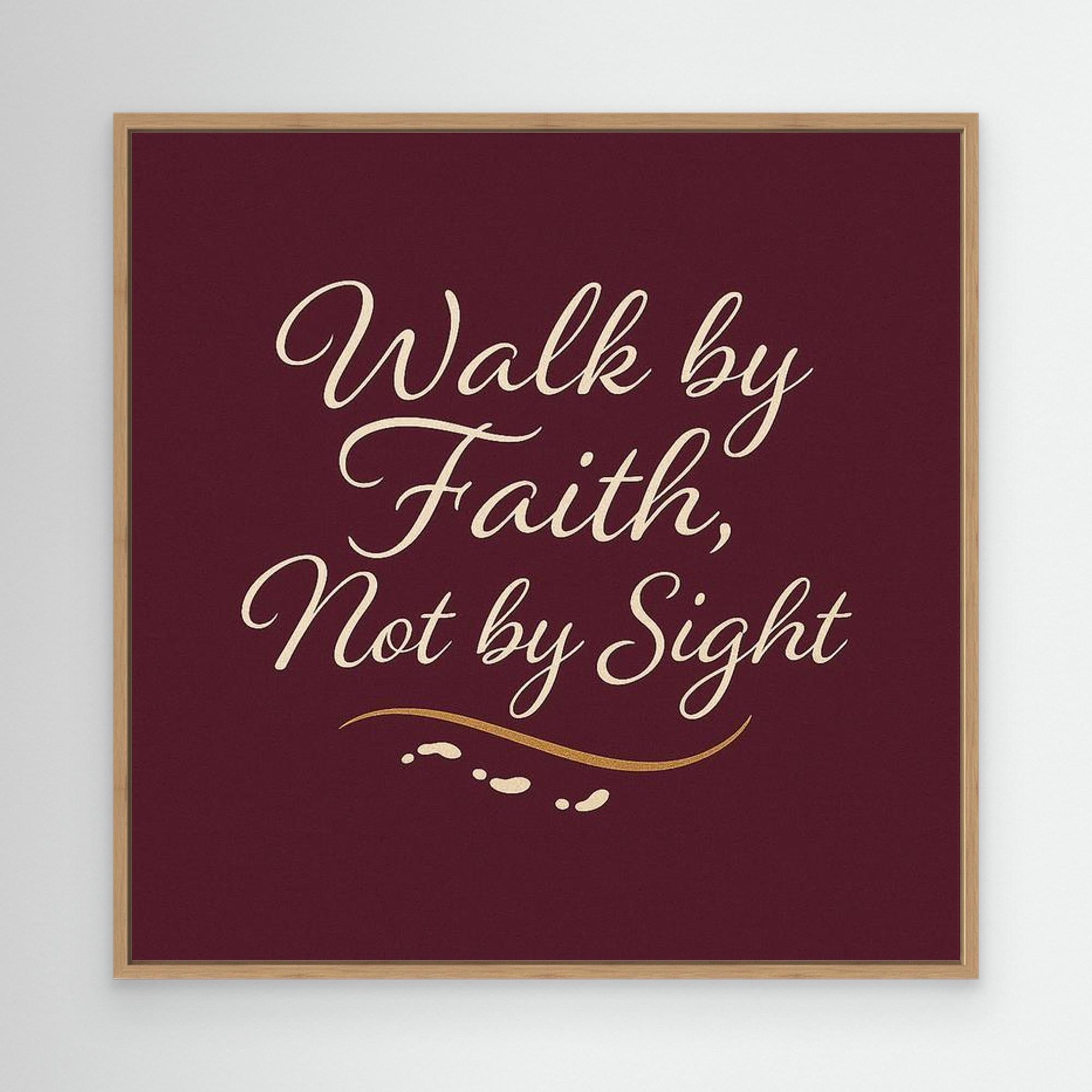 Walk by Faith Wall Art | Christian Bedroom Decor Quote