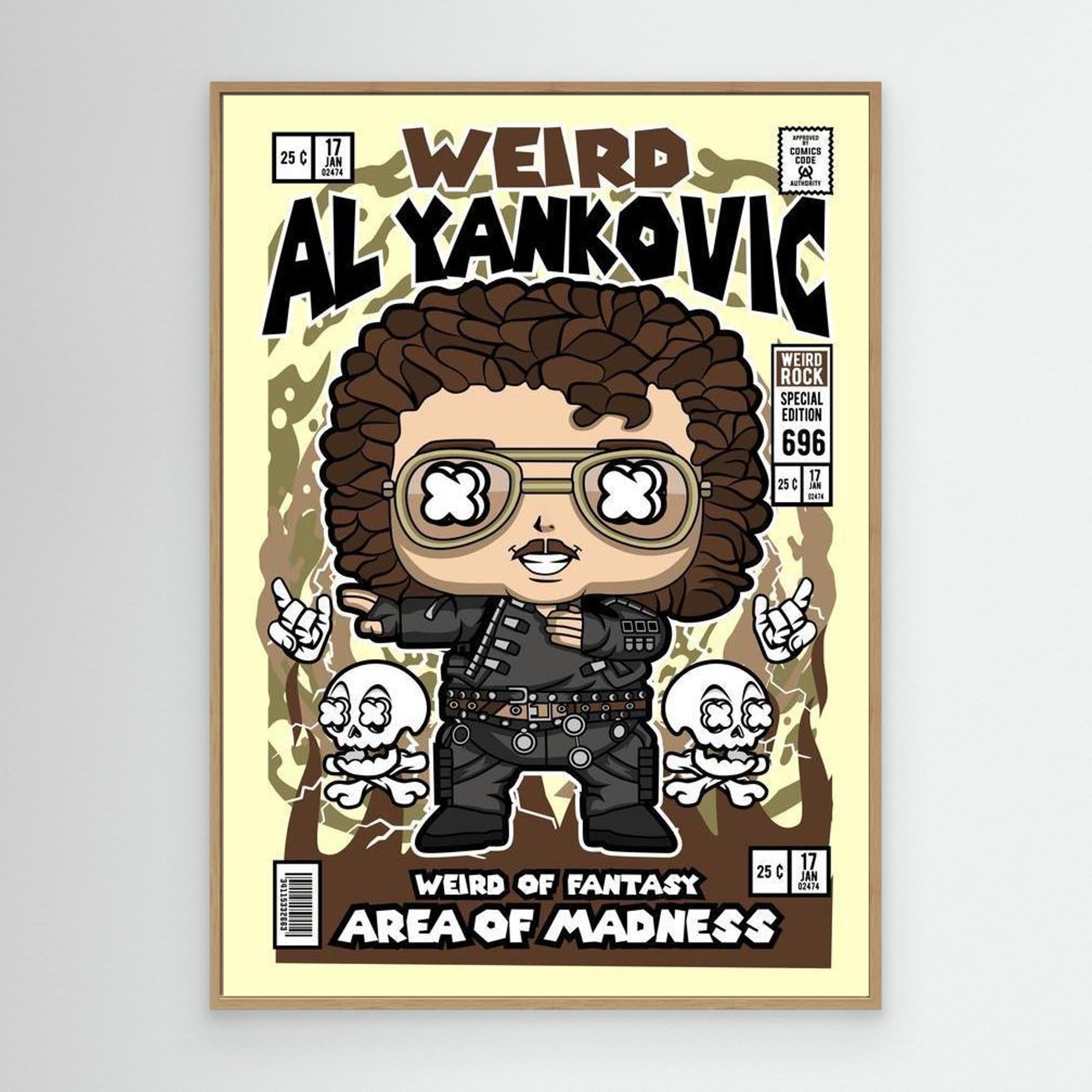 Weird Al Yankovic Comic Art | Retro Decor for Games Room - Framed Pop Art