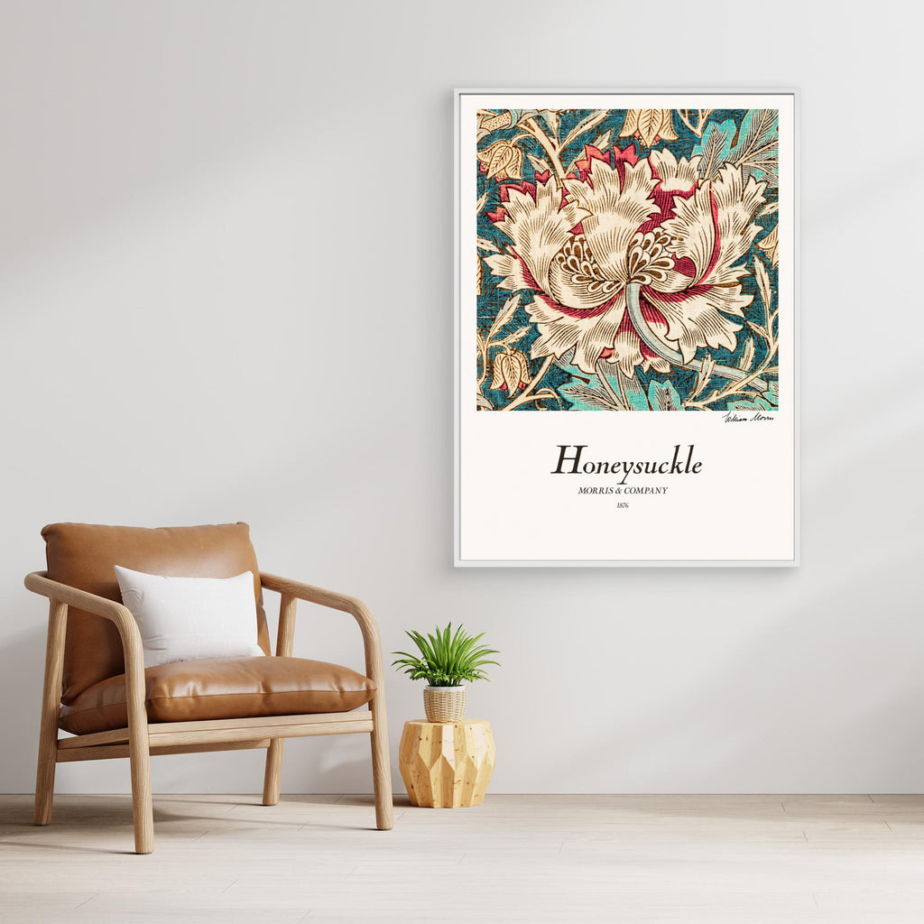 Hallway Wall Art – William Morris Honeysuckle Canvas Print - Framed Pop Art