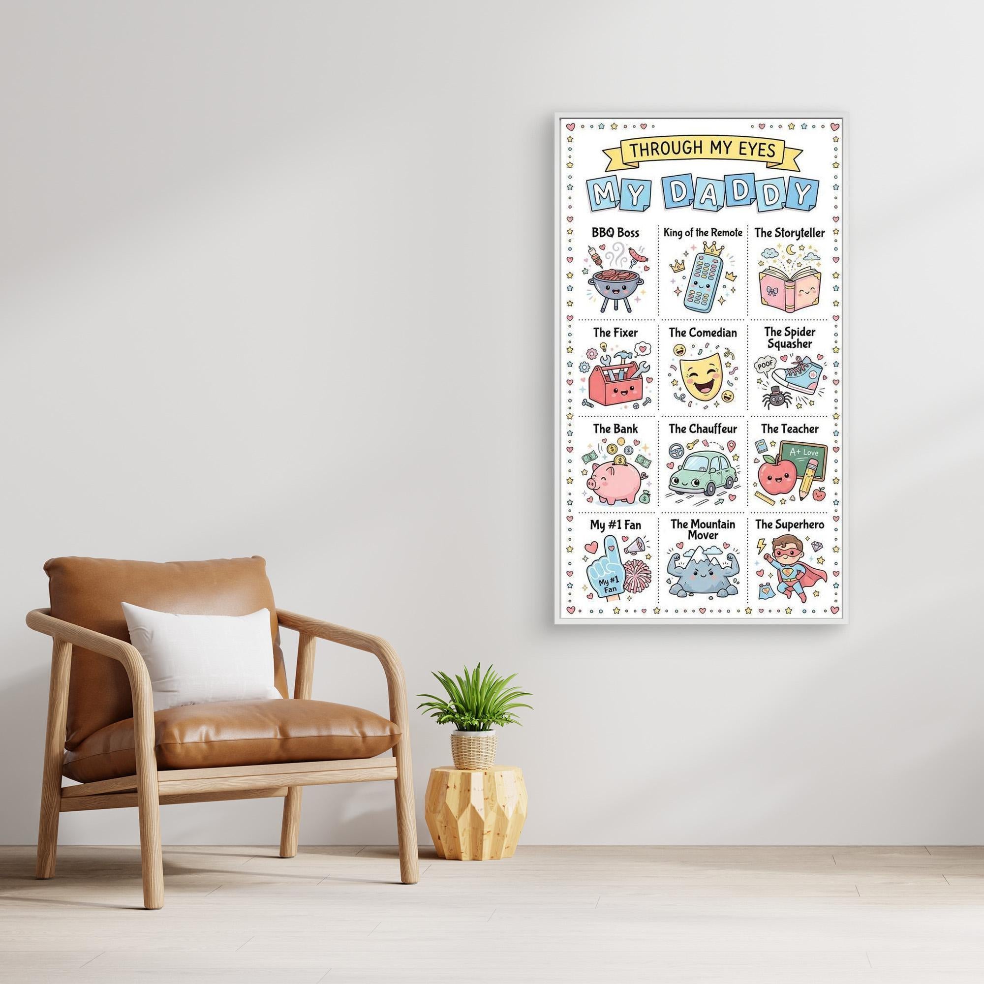 Personalised "Through My Eyes" Dad Canvas Art | Custom Gift