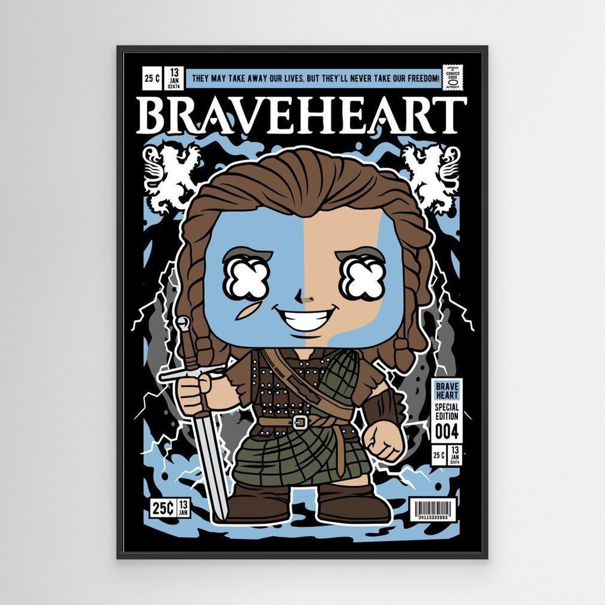Braveheart William Wallace Comic Art | Movie Decor for Office - Framed Pop Art