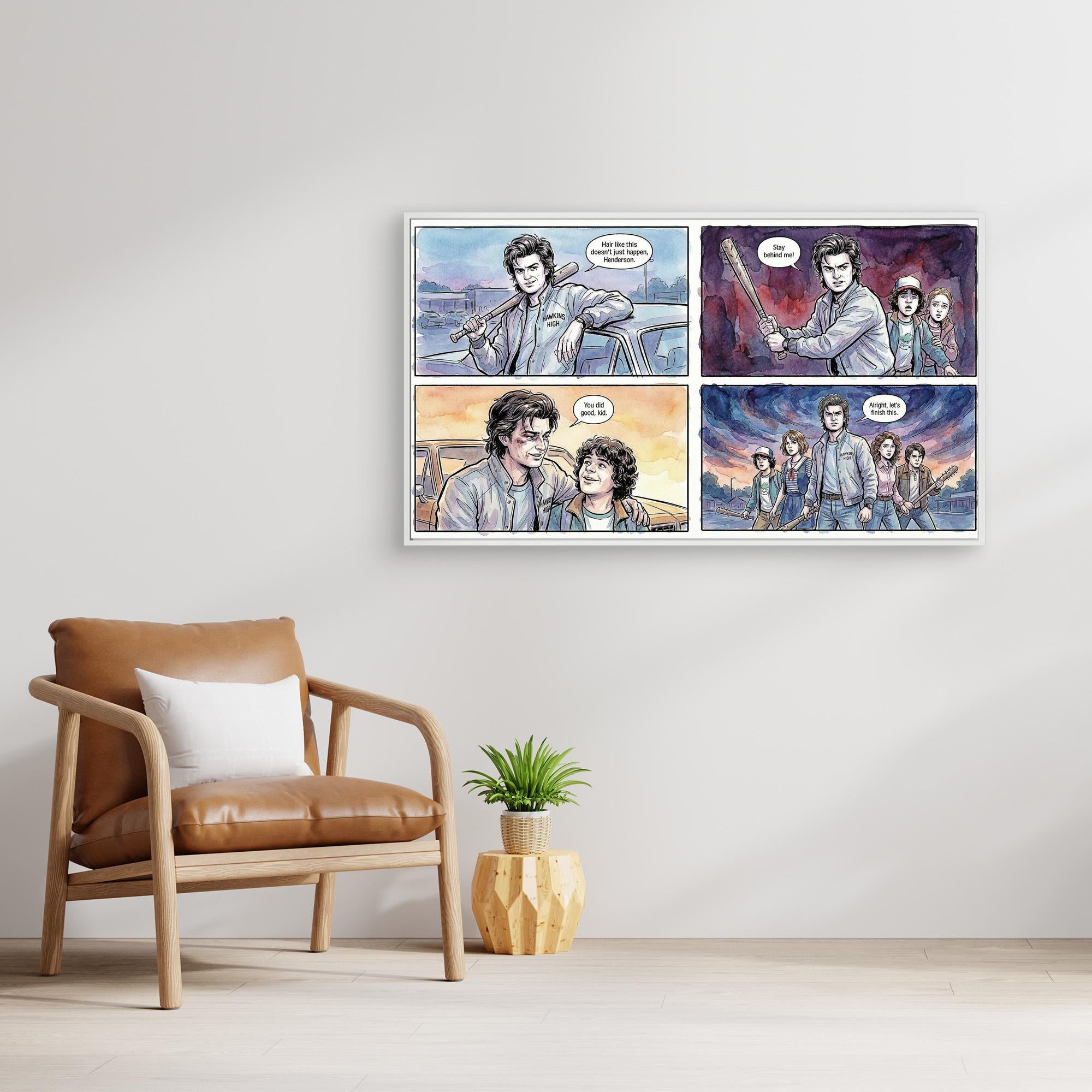 Stranger Hero Comic Canvas Print | Hawkins Style Wall Art