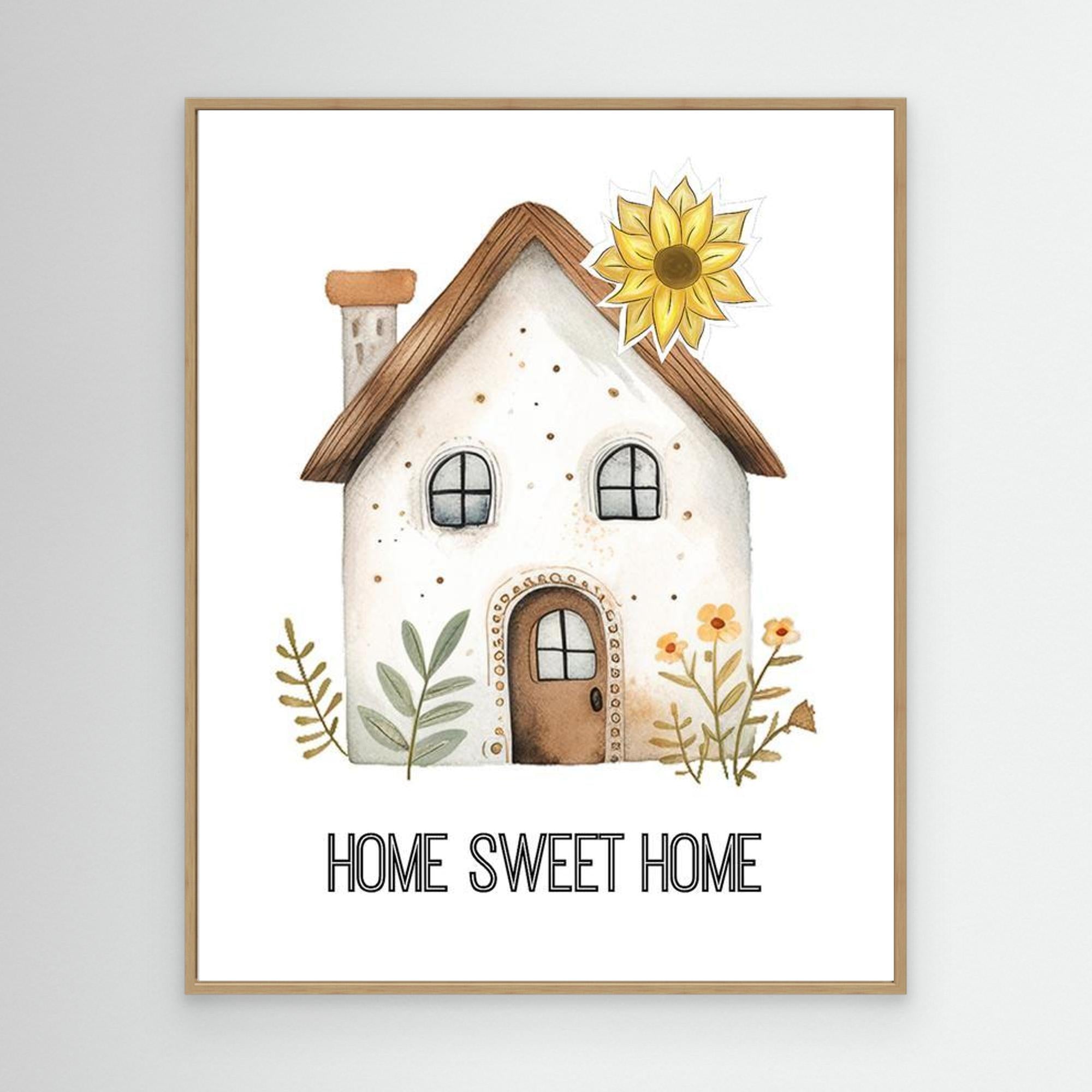 Home Sweet Home Wall Art Canvas Print for Hallway Decor - Framed Pop Art