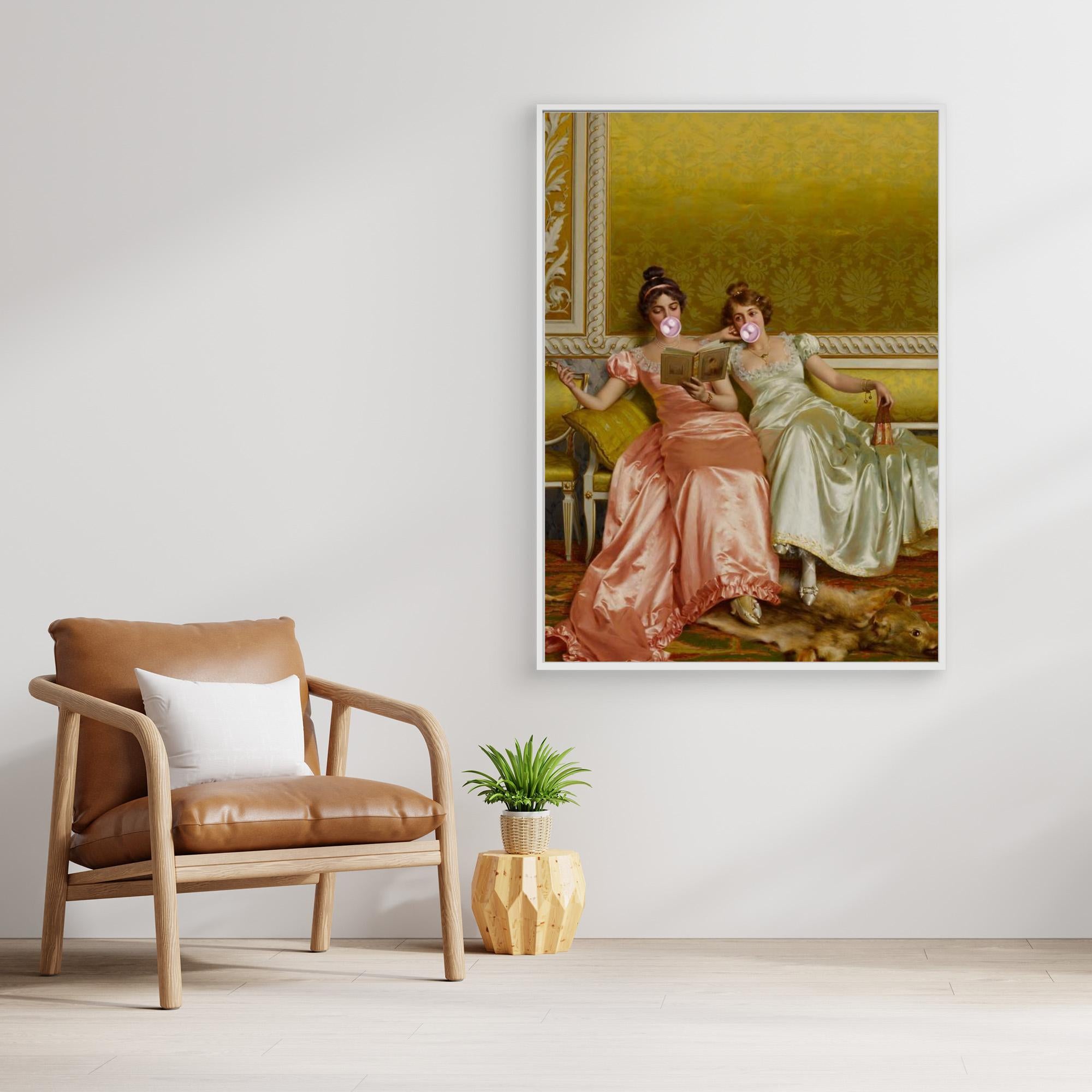 Altered Art Victorian Ladies Bubblegum Canvas Print