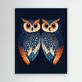 Hallway Wall Art – Modern Owl Canvas Print - Framed Pop Art