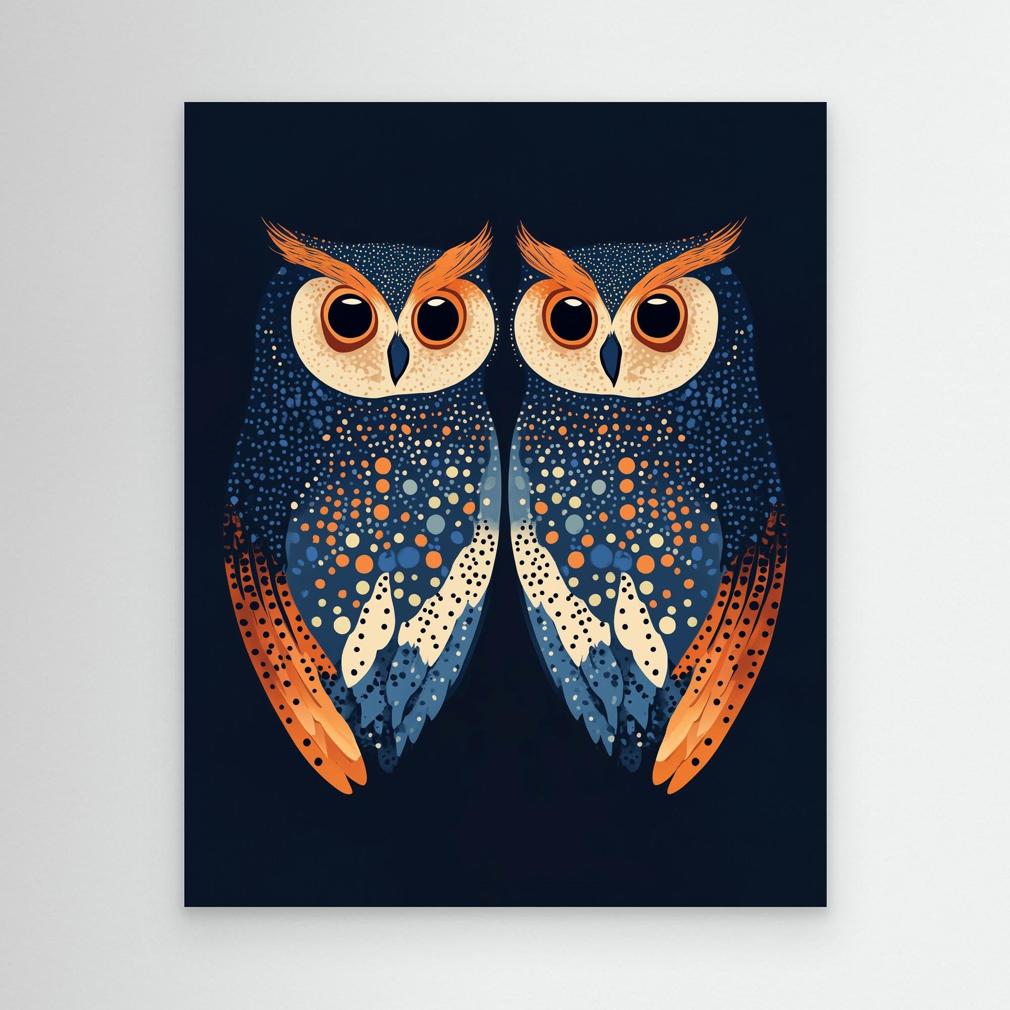 Hallway Wall Art – Modern Owl Canvas Print - Framed Pop Art