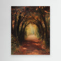Hallway Autumn Woodland Path Canvas Wall Art Print - Framed Pop Art