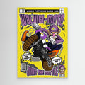 Waluigi Motocross Comic Poster | Gaming Room Wall Art - Framed Pop Art