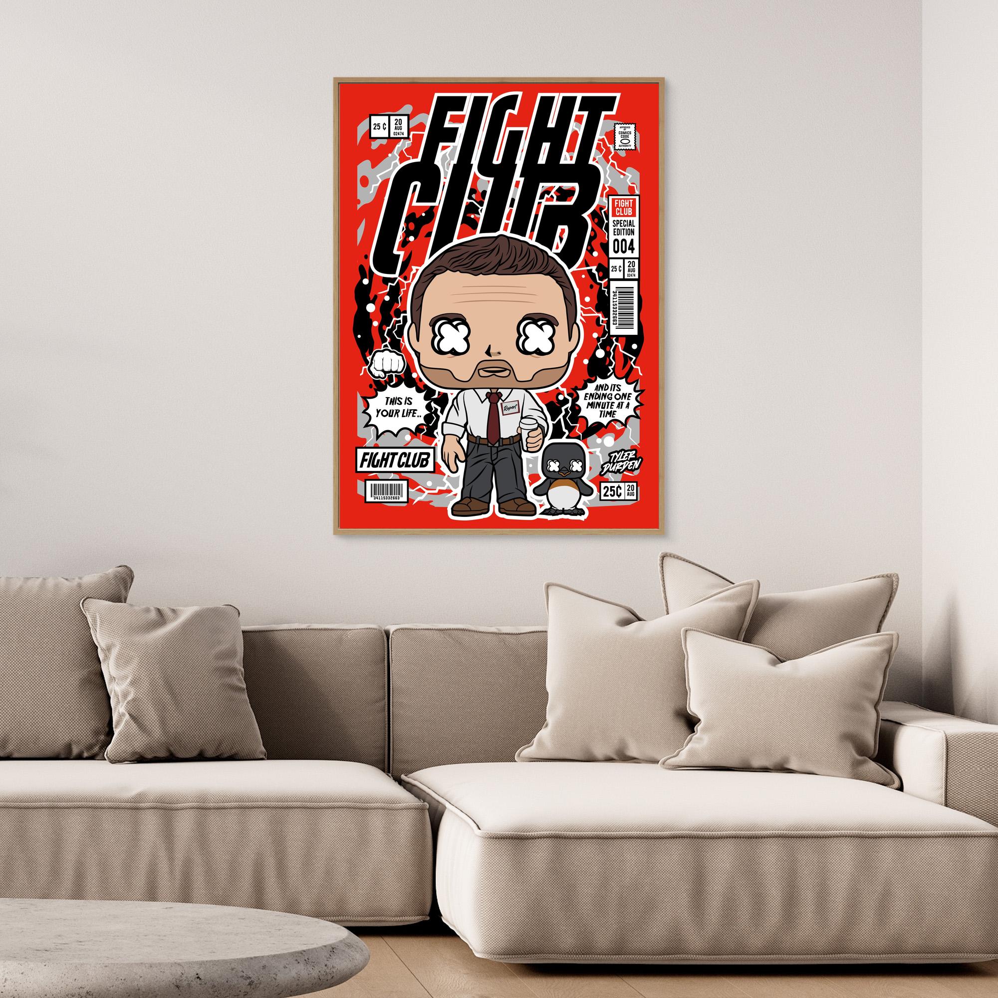 Fight Club Pop Art Canvas – Cool Lounge Wall Decor - Framed Pop Art