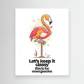 Funny Flamingo Art Print | Classy Bathroom & Bar Decor