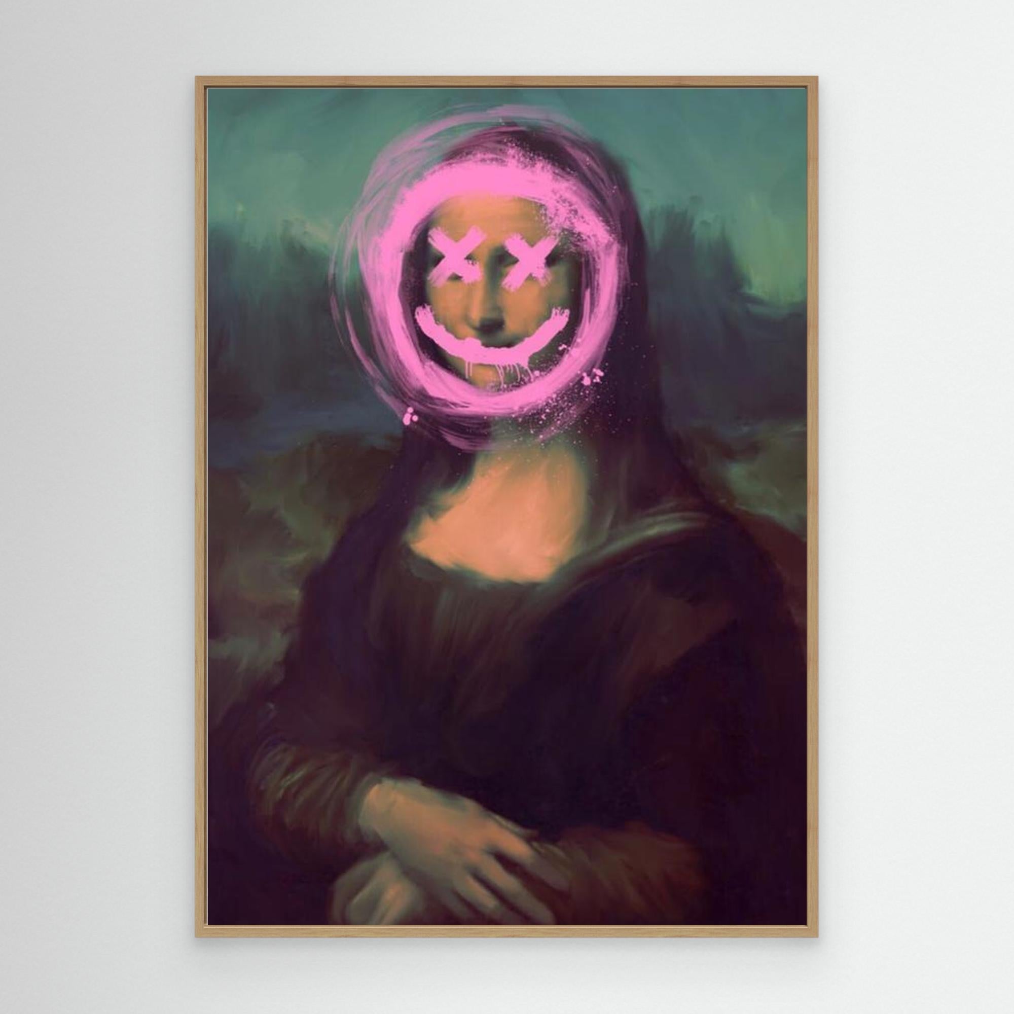 Neon Mona Lisa Street Art Canvas | Graffiti Pop Art Print