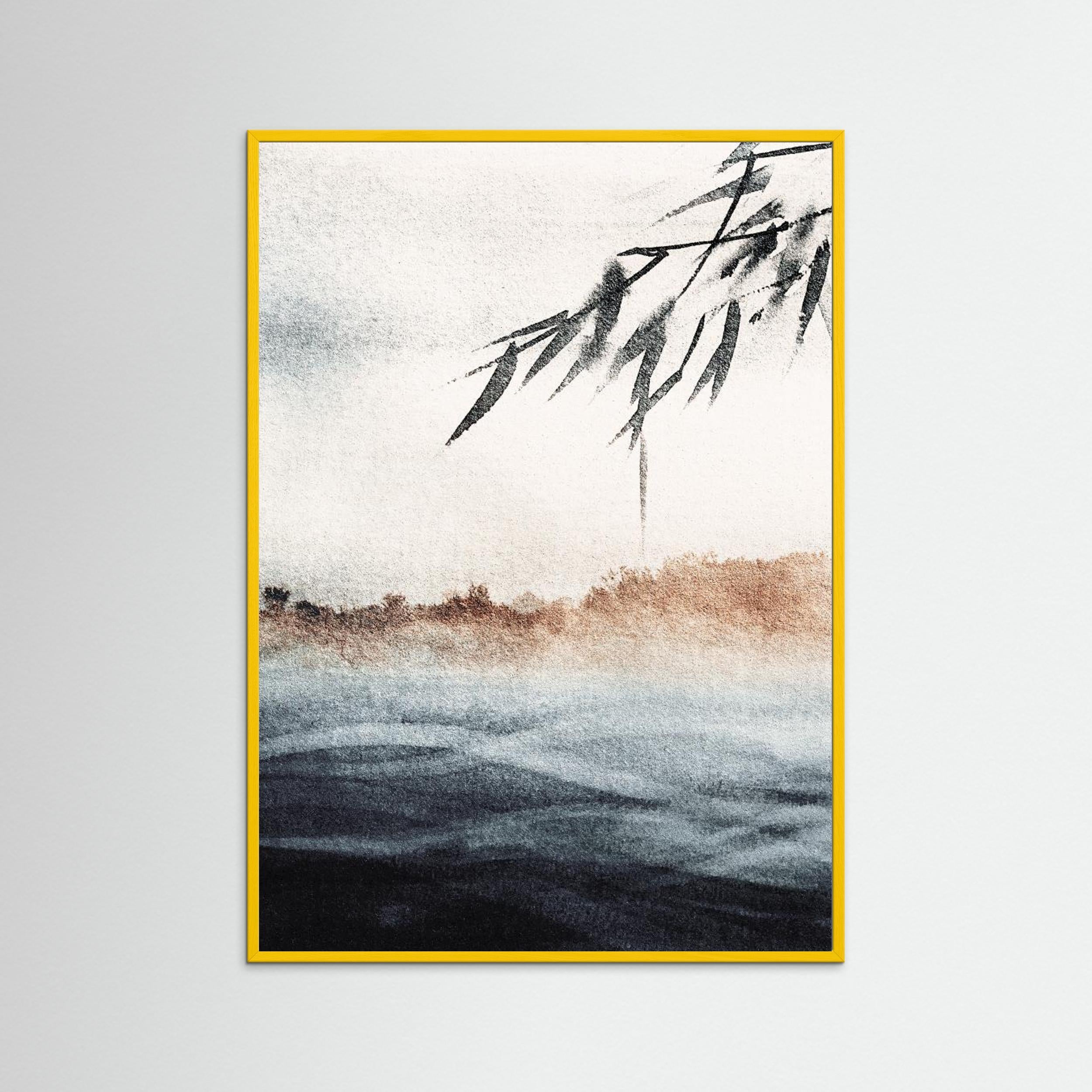 Japandi Bamboo Abstract Wall Art | Zen Nature Print for Living Room - Framed Pop Art