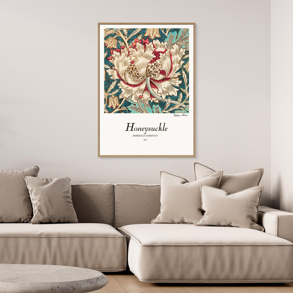 Hallway Wall Art – William Morris Honeysuckle Canvas Print - Framed Pop Art