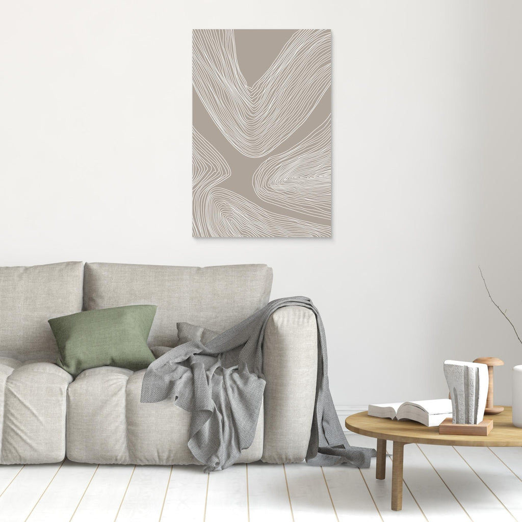 Minimalist Abstract Lines – Neutral Hallway Wall Art - Framed Pop Art