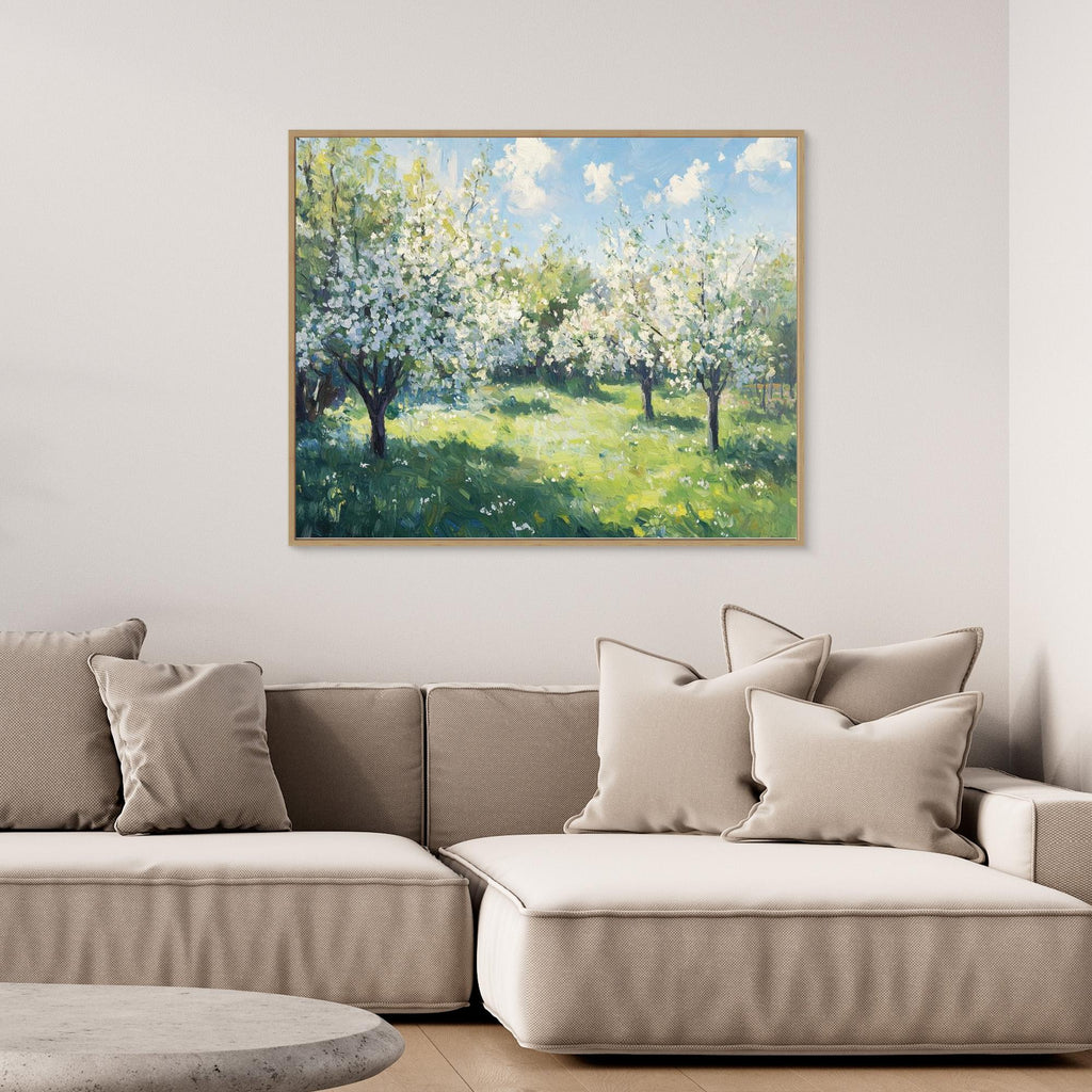 Spring Blossom Orchard Canvas Wall Art for Living Room - Framed Pop Art
