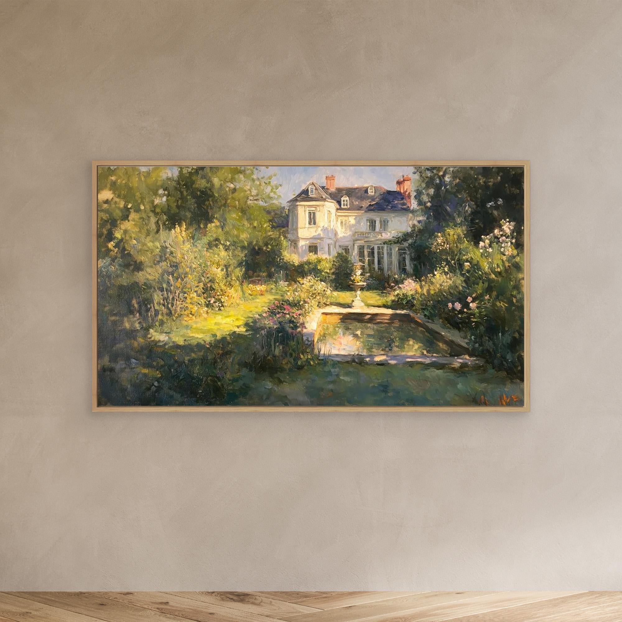 Impressionist Garden & Country House Framed Canvas Art