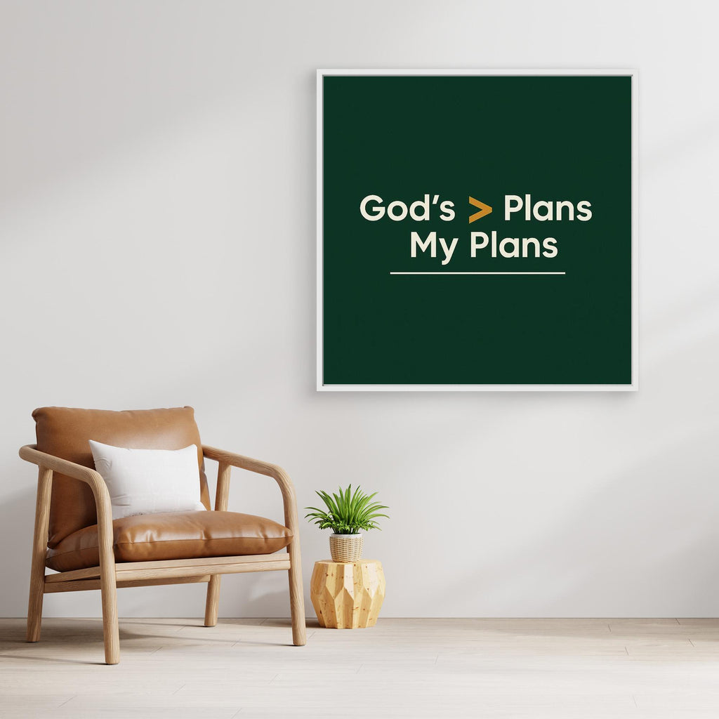 God’s Plans Over My Plans Wall Art | Office Decor Quote