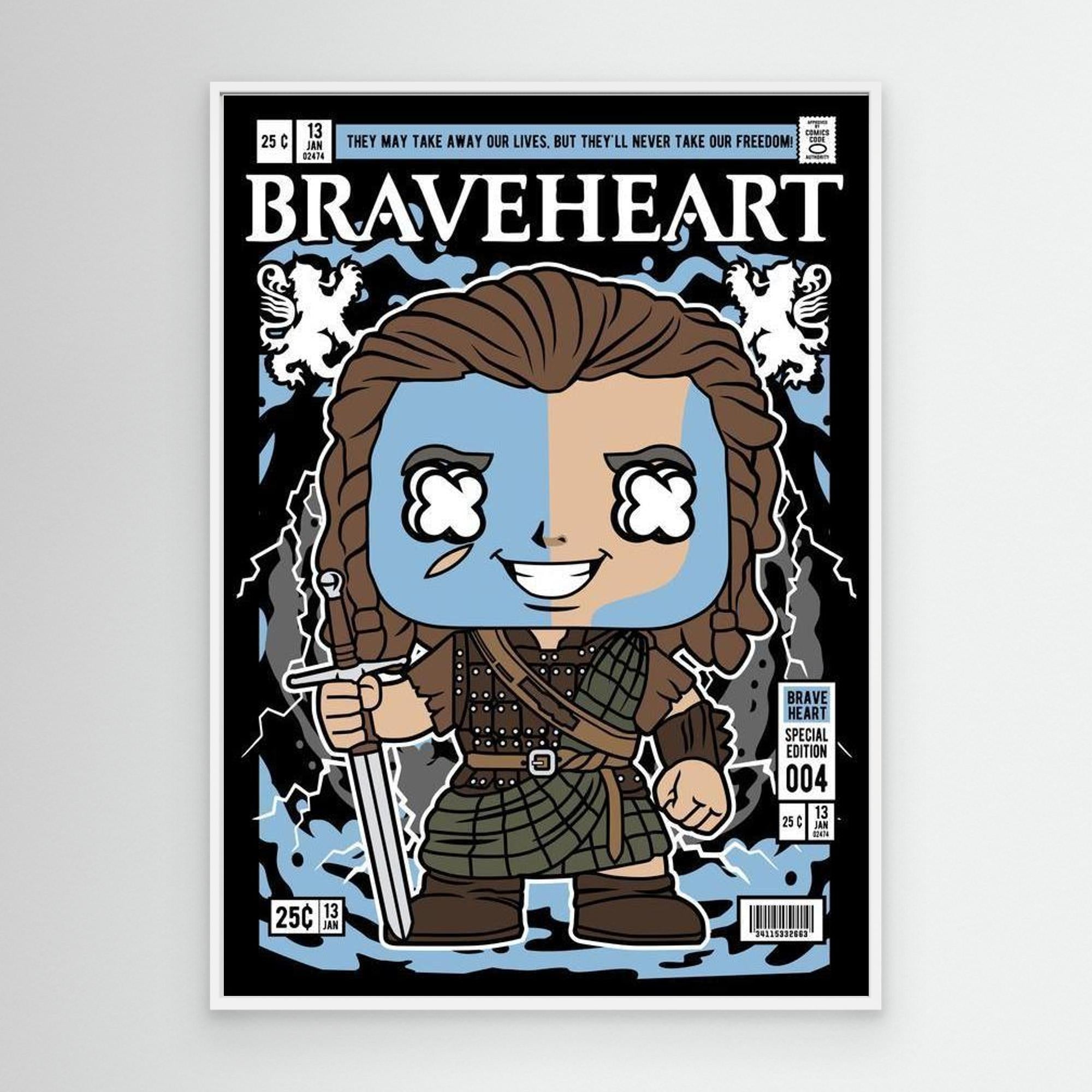 Braveheart William Wallace Comic Art | Movie Decor for Office - Framed Pop Art