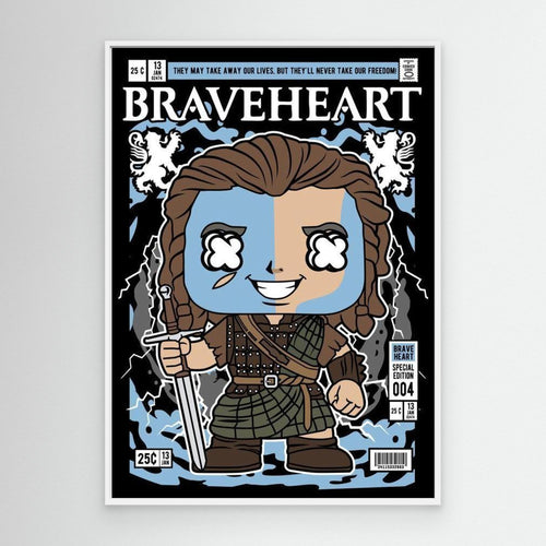 Braveheart William Wallace Comic Art | Movie Decor for Office - Framed Pop Art